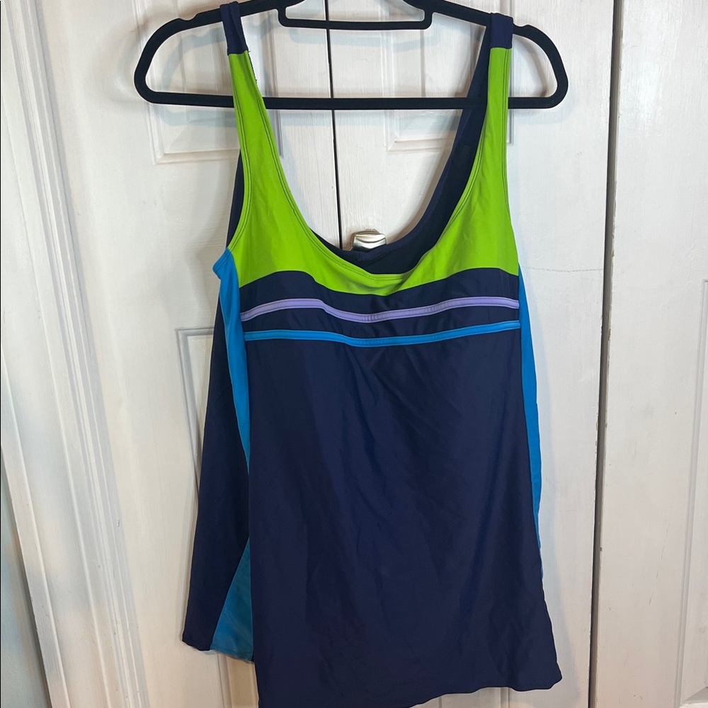 SZ 22 TALL DELTA Burke Y2K Women's Colorblock swim suit one piece bathing